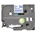 Consommables informatique cassette à ruban pour étiqueteuse BROTHER TZe-243 Bleu sur Blanc 18 mm infinytech Réunion 02