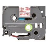 Consommables informatique cassette à ruban pour étiqueteuse BROTHER TZe-252 Rouge sur Blanc 24 mm infinytech Réunion 02