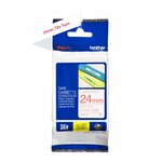 Consommables informatique cassette à ruban pour étiqueteuse BROTHER TZe-252 Rouge sur Blanc 24 mm infinytech Réunion 01