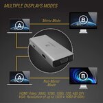 Matériels informatique station daccueil USB-C VOLKANO VK-20140-BK HDMI VGA USB3 infinytech Réunion 03