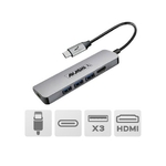 Matériels informatique hub USB-C AKASHI ALTHUB4IN1TC 5en1 infinytech Réunion 01