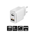 Accessoires téléphonie prise secteur AKASHI ALTACQC20WH 20W USB-A QC3.0 et USB-C Blanc infinytech Réunion 01