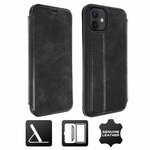 Accessoires téléphonie étui folio cuir AKASHI pour iPhone 12 Mini noir infinytech Réunion 01