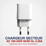 Accessoires téléphonie chargeur secteur APM 570336 1 port USB 2.1A Blanc infinytech Réunion 02
