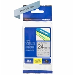 Consommables informatique cassette à ruban BROTHER TZe-M951 Noir sur argent mat 24 mm de large infinytech Réunion 01
