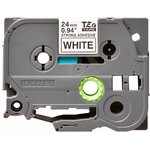 Consommables informatique cassette à ruban BROTHER TZe-S251 Noir sur blanc 24 mm de large infinytech Réunion 02