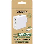 Matériels informatique chargeur secteur AKASHI ECO 130W avec câble Type-C 100W infinytech Réunion 02