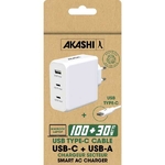 Matériels informatique chargeur secteur Eco AKASHI ALTGAN100W 130W avec câble Type-C 100W infinytech Réunion 02