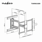 Matériels vidéo support TV mural NEDIS TVWM6550BK infinytech Réunion 09
