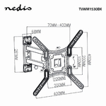 Matériels vidéo support TV mural NEDIS TVWM1530BK infinytech Réunion 24