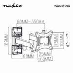 Matériels vidéo support TV mural NEDIS TVWM1510BK infinytech Réunion 24