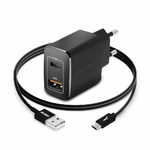 Accessoires téléphonie chargeur secteur AKASHI ALT30003 20W avec câble Type-C Noir infinytech Réunion 01