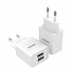 Accessoires téléphonie chargeur secteur KONROW KC12AAW 2 Ports USB A 12W Blanc infinytech Réunion 01
