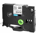 Consommables informatique ruban continu thermorétractable BROTHER HSe-221 Noir sur blanc 8.8mm infinytech Réunion 02