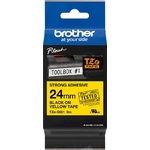 Consommables informatique cassette à ruban BROTHER TZe-S651 Noir sur jaune 24 mm de large infinytech Réunion 01