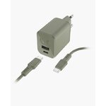 Accessoires téléphonie chargeur secteur USB-C FRESH N REBEL 45W PD avec câble Vert infinytech Réunion 01