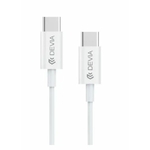 Accessoires téléphonie câble DEVIA Smart Series USB-C PD 20V 3A 60W 1m Blanc infinytech Réunion 01