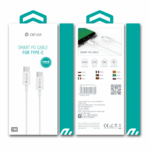 Accessoires téléphonie câble DEVIA Smart Series USB-C PD 20V 3A 60W 1m Blanc infinytech Réunion 02