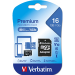 Matériels informatique micro SDHC VERBATIM Premium U1 16Go infinytech Réunion 01