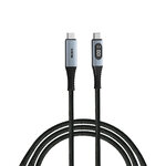 Câble Verbatim USB-C avec écran 1,2m MM 100W Gris Noir infinytech Réunion 01