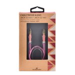 Matériels informatique cable audio tressé BLUESTORK jack vers jack 3,5 mm Rose infinytech Réunion 2