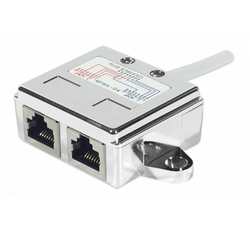 Adaptateur Rj45 Blindé Lan Doubleur De Port RJ45 Blindé - Splitter Ethernet Et Téléphone Sur Une Prise Murale Pince Rj45