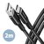 Câble AXAGON USB-A vers USB-C 3A 2m Noir infinytech Réunion 01