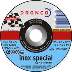 Disque à tronçonner Inox AS-46T | DRONCO | Forme Plat