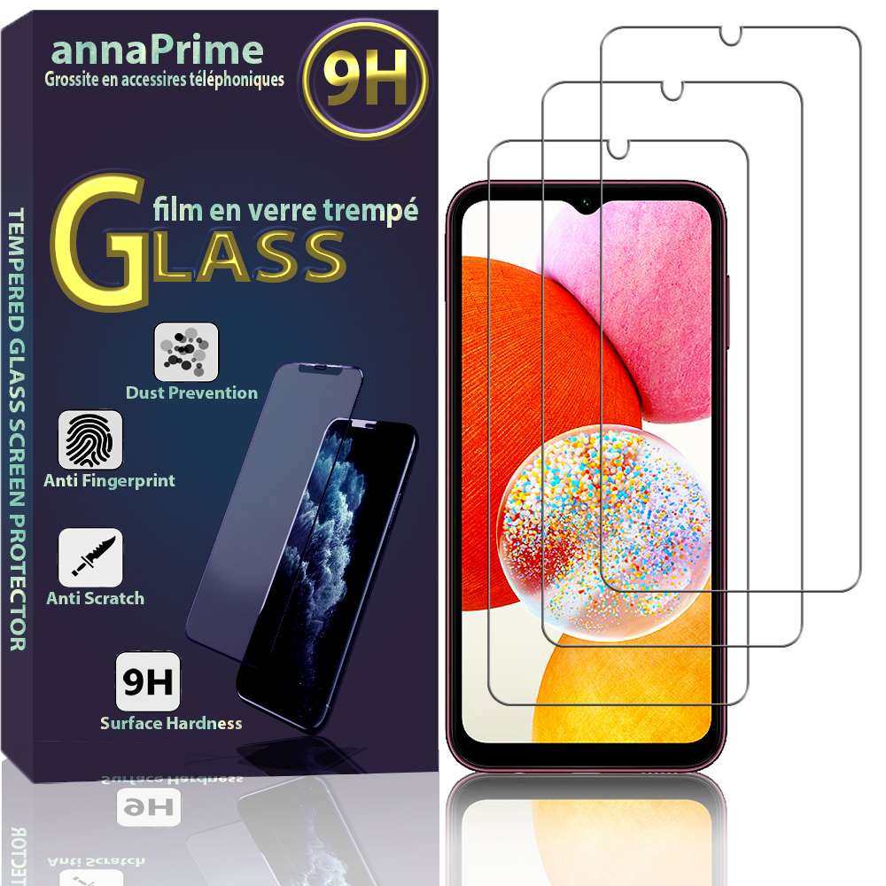 Samsung Galaxy A14 4G 6.6 SM-A145F SM-A145F/DSN: Lot / Pack de 3 Films de  protection d'écran Verre Trempé - Samsung/Samsung Galaxy A14 4G 6.6 - VCOMP