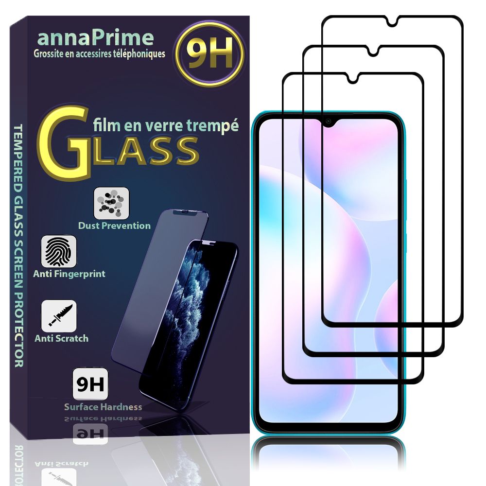 VCOMP - Pour Samsung Galaxy A6+- A6 Plus (2018) 6.0 - Pack de 3x Films de  protection d'écran Verre Trempé de Couleur - NOIR