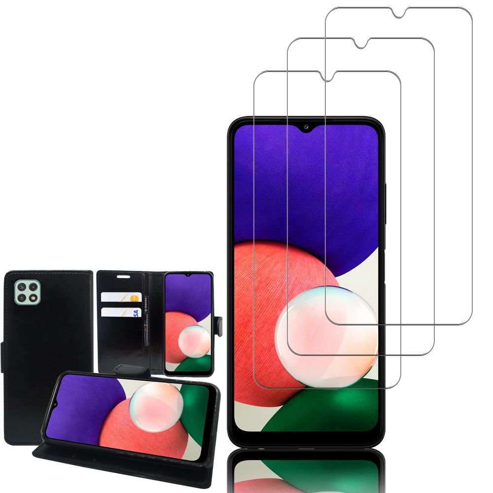 1 Film Verre Trempé Protecteur d'écran NOIR Pour Samsung Galaxy A22 5G 6.6