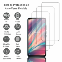 Wiko View 5 6.55" [Les Dimensions EXACTES du telephone: 165.95 x 76.84 x 9.3 mm]: 3 Films Protection d'écran en Verre Nano Fléxible, Dureté 9H Inrayable Incassable Invisible Ultra Résistant