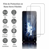 Xiaomi Black Shark 5 6.67" (non compatible avec Xiaomi Black Shark 5 RS) [Dimensions du téléphone: 163.8 x 76.3 x 10 mm]: 2 Films Protection d'écran en Verre Nano Fléxible, Dureté 9H Inrayable Incassable Invisible Ultra Résistant