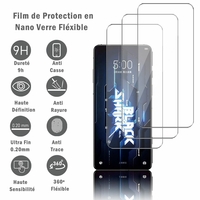 Xiaomi Black Shark 5 RS 6.67" (non compatible avec Xiaomi Black Shark 5/ 5 Pro): 3 Films Protection d'écran en Verre Nano Fléxible, Dureté 9H Inrayable Incassable Invisible Ultra Résistant