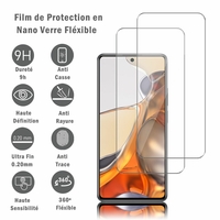 Xiaomi 11T/ 11T Pro 6.67" 21081111RG 2107113SG (non compatible Xiaomi Mi 11/ Mi 11 Pro 6.81"): 2 Films Protection d'écran en Verre Nano Fléxible, Dureté 9H Inrayable Incassable Invisible Ultra Résistant