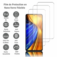 Xiaomi Poco F4 6.67" (non compatible avec Xiaomi Poco F4 GT): 3 Films Protection d'écran en Verre Nano Fléxible, Dureté 9H Inrayable Incassable Invisible Ultra Résistant