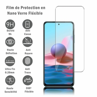 Xiaomi Redmi 10 2022 6.5" (non compatible avec Xiaomi Redmi Note 10/ Redmi 10 Prime): 1 Film Protection d'écran en Verre Nano Fléxible, Dureté 9H Inrayable Incassable Invisible Ultra Résistant
