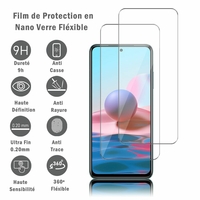 Xiaomi Redmi 10 2022 6.5" (non compatible avec Xiaomi Redmi Note 10/ Redmi 10 Prime): 2 Films Protection d'écran en Verre Nano Fléxible, Dureté 9H Inrayable Incassable Invisible Ultra Résistant