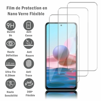 Xiaomi Redmi 10 2022 6.5" (non compatible avec Xiaomi Redmi Note 10/ Redmi 10 Prime): 3 Films Protection d'écran en Verre Nano Fléxible, Dureté 9H Inrayable Incassable Invisible Ultra Résistant