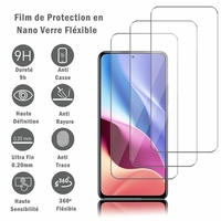 Xiaomi Redmi K40/ K40 Pro/ K40 Pro+ Plus/ K40 Ultra 6.67" M2012K11C M2012K11AC: 3 Films Protection d'écran en Verre Nano Fléxible, Dureté 9H Inrayable Incassable Invisible Ultra Résistant