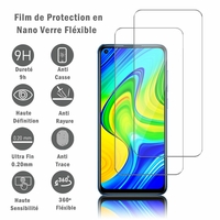 Xiaomi Redmi Note 9 6.53" M2003J15SC M2003J15SG M2003J15SS (non compatible Xiaomi Redmi Note 9S/ 9 Pro/ Pro Max 6.67") [Les Dimensions EXACTES du telephone: 162.3 x 77.2 x 8.9 mm]: 2 Films Protection d'écran en Verre Nano Fléxible, Dureté 9H Inrayable