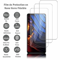 Xiaomi Poco X3 GT 6.6" 21061110AG (non compatible Xiaomi Poco X3 6.67"): 3 Films Protection d'écran en Verre Nano Fléxible, Dureté 9H Inrayable Incassable Invisible Ultra Résistant