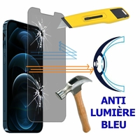 Apple iPhone 12 Pro 6.1" A2407 A2341 A2406 A2408 (non compatible iPhone 12 Pro Max 6.7"): 1 Film Écran Verre Trempé Anti Lumière Bleu