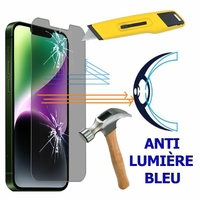 Apple iPhone 14 6.1" A2882 A2649 A2881 A2884 A2883 (non compatible avec iPhone 14 Plus/ 14 Pro/ 14 Pro Max): 1 Film Écran Verre Trempé Anti Lumière Bleu