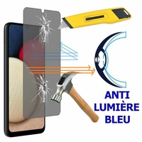 Samsung Galaxy A02S 6.5" SM-A025F A025F/DS A025G A025G/DS A025M A025M/DS (non compatible Galaxy A02): 1 Film Écran Verre Trempé Anti Lumière Bleu