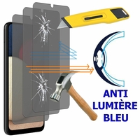 Samsung Galaxy A02S 6.5" SM-A025F A025F/DS A025G A025G/DS A025M A025M/DS (non compatible Galaxy A02): Lot/ Pack de 3 Films Écran Verre Trempé Anti Lumière Bleu