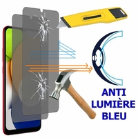 Samsung Galaxy A03 6.5" (non compatible Galaxy A03S/ A03 Core): Lot/ Pack de 2 Films Écran Verre Trempé Anti Lumière Bleu
