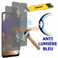 Samsung Galaxy A32 5G 6.5" SM-A326B SM-A326B/DS SM-A326BR/DS SM-A326BR SM-A326U (non compatible Galaxy A32/ A32 4G 6.4"): Lot/ Pack de 3 Films Écran Verre Trempé Anti Lumière Bleu