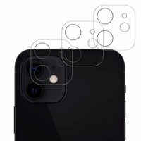 Apple iPhone 12 6.1" A2403 A2172 A2402 A2404 (non compatible iPhone 12 mini 5.4"): Lot / Pack de 3 Protection Objectif Caméra Arrière en Verre Trempé 9H Haute Définition Transparent