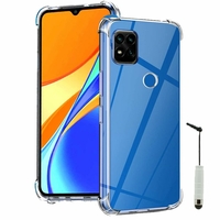 Xiaomi Redmi 9C/ 9C NFC/ Redmi 9 (India) 6.53" M2006C3MG (non compatible Xiaomi Redmi 9/ 9A): Coque Silicone TPU Souple anti-choc ultra résistant avec Coins Renforcés + mini Stylet - TRANSPARENT